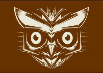 head off owl vector t-shirt design template