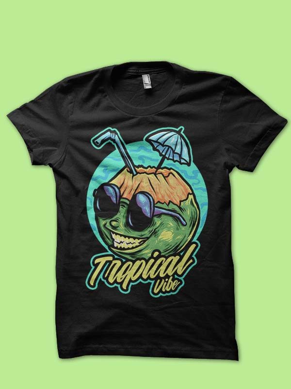 happy coconut tshirt design t shirt designs for printify