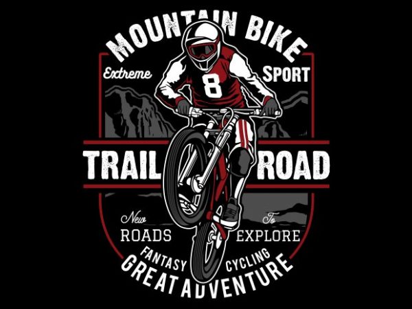 Mountain bike buy t shirt design for commercial use