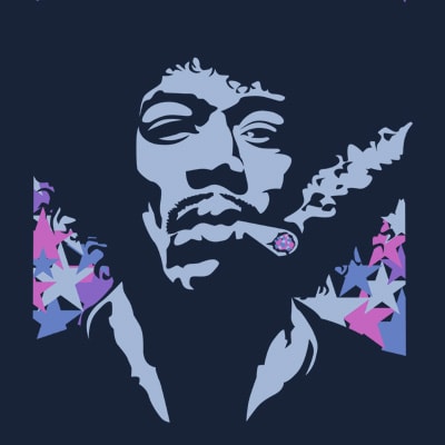 Jimi hendrix vector t-shirt design template