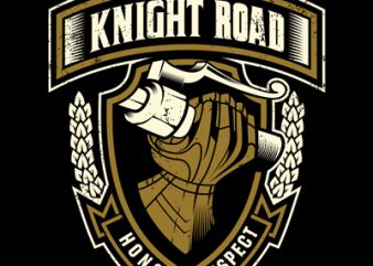 Knight Road vector t shirt design for download