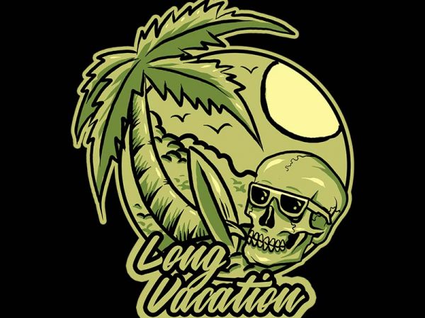 Long vacation tshirt design