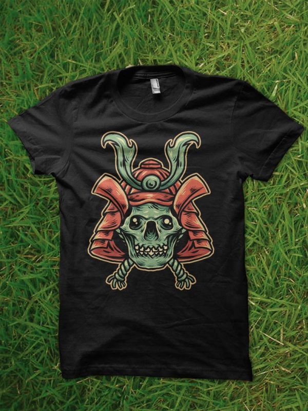 samurai skull tshirt design buy t shirt designs artwork