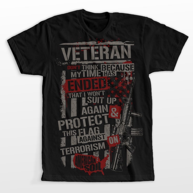 Veteran t shirt designs for merch teespring and printful