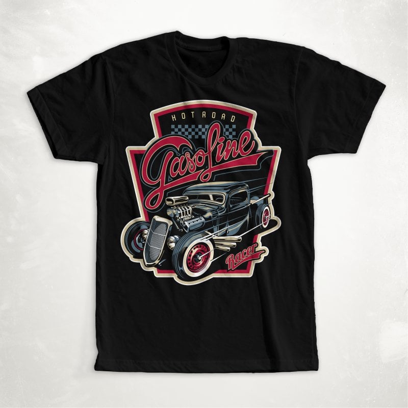 Hot rod t shirt designs for printful