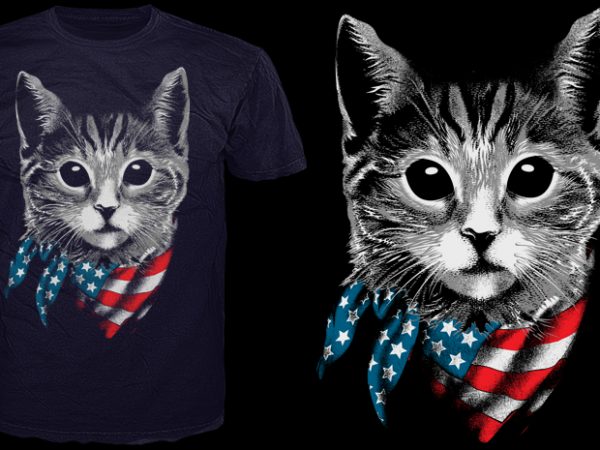 4th july cat present vector t-shirt design for commercial use