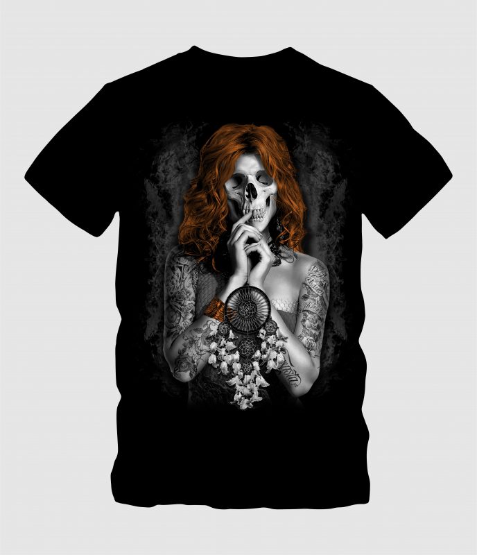 women with mask skull tshirt factory