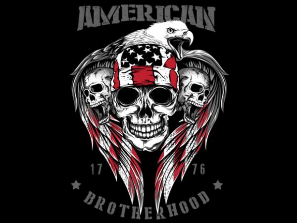 American brotherhood 1776 print ready vector t shirt design