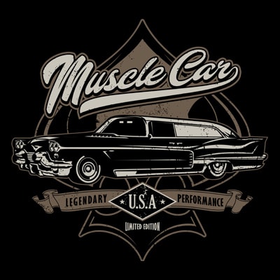 Muscle car tshirt design vector