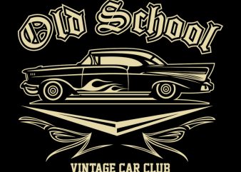 OLD SCHOOL tshirt design vector