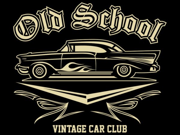 Old school tshirt design vector