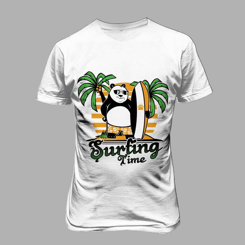 panda surfing buy tshirt design