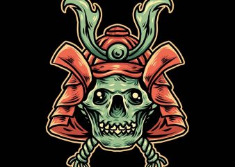 samurai skull tshirt design