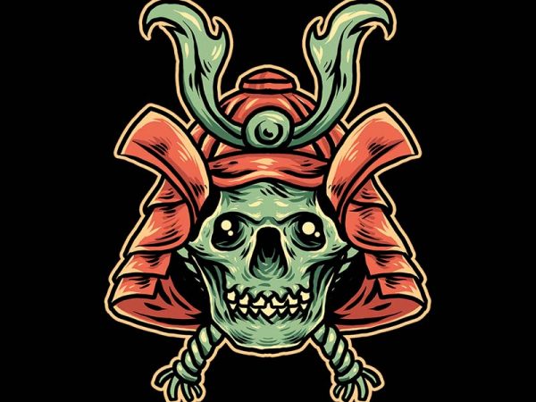 Samurai skull tshirt design