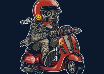 Scooter never die design for t shirt