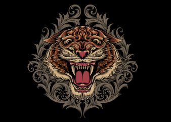 Tiger Ornamental t shirt design to buy