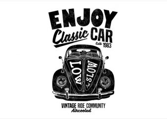 Enjoy Classic Car t shirt design to buy