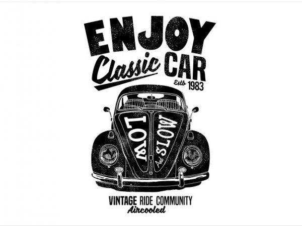 Enjoy classic car t shirt design to buy