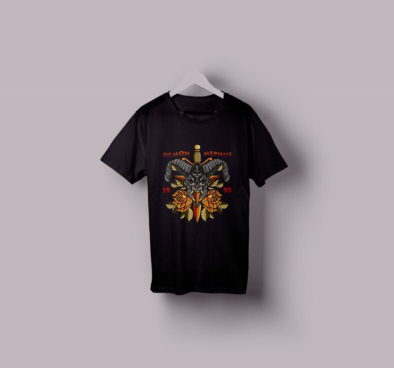 Satanic T-shirt design t shirt designs for printful