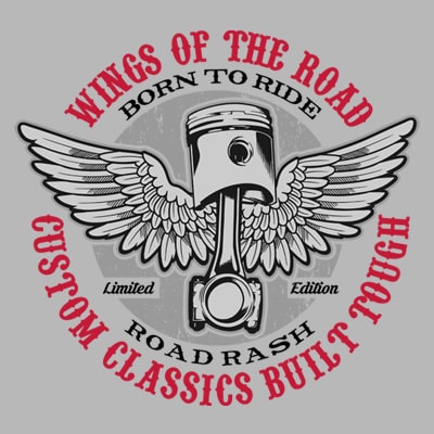 Wings of the road print ready shirt design