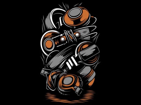 Headphones vector shirt design