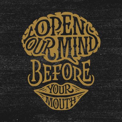 Open your mind before your mouth t shirt design png Open your mind before your mouth t shirt design png