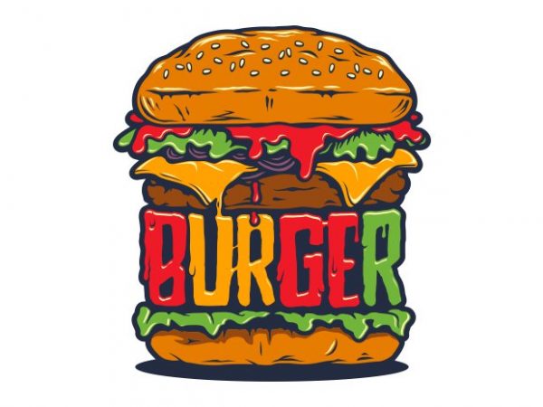 Burger vector t shirt design for download