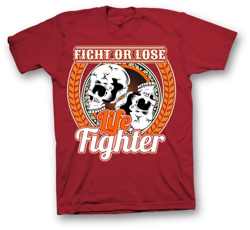 Life Fighter t shirt designs for merch teespring and printful