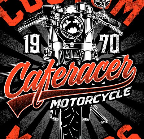 Cafe racer motorcycle t shirt design to buy