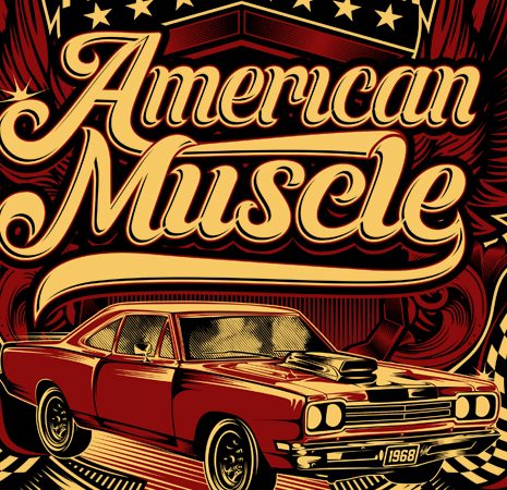 American muscle t shirt design for sale