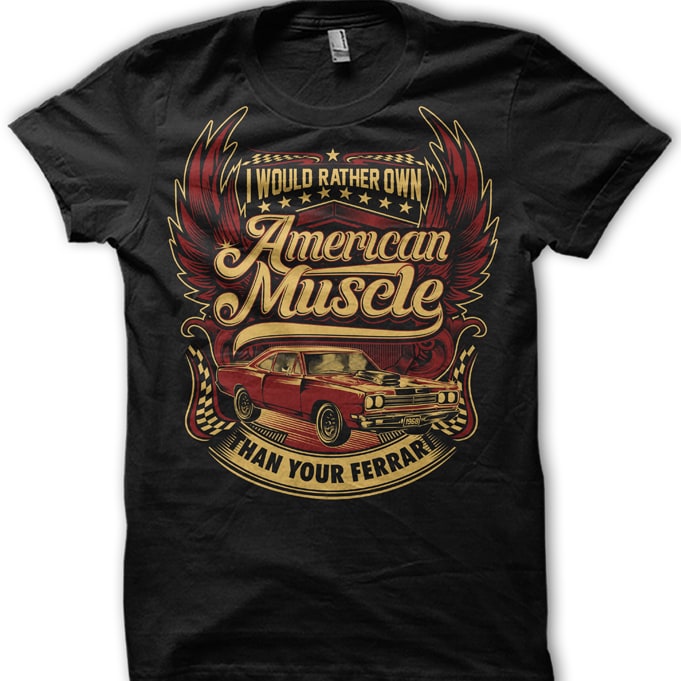 American muscle t shirt design for sale - Buy t-shirt designs