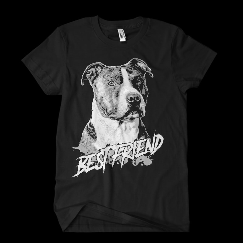 Pitbull Vector t-shirt design t shirt designs for merch teespring and printful
