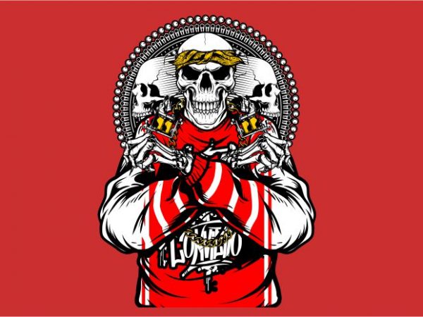 Skull machine tattoo t-shirt design png