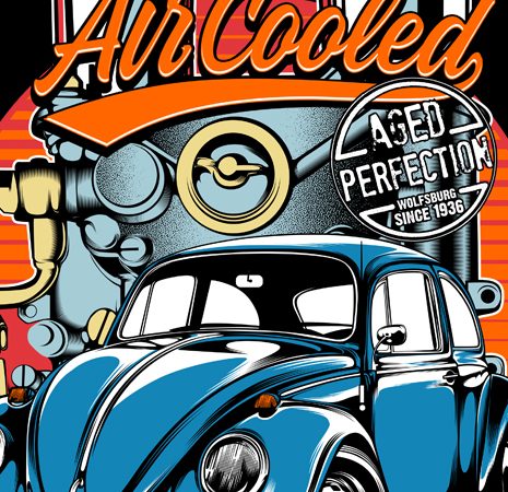 Air cooled vector t-shirt design for commercial use