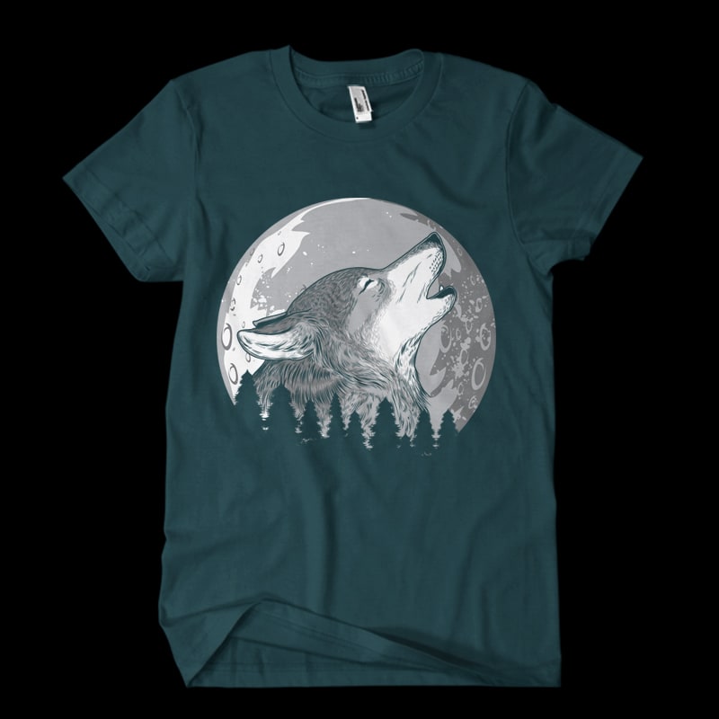 Wolf2 Vector t-shirt design t shirt designs for merch teespring and printful