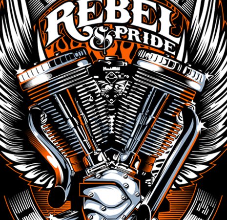 Rebel and pride vector shirt design