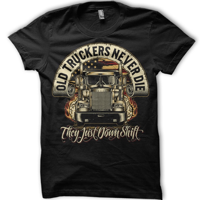 old truck never die t shirt designs for printify