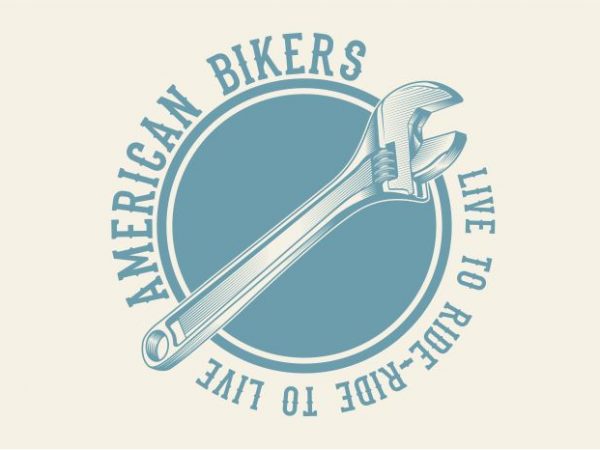 American biker buy t shirt design for commercial use