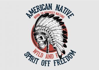 American Natie vector t shirt design for download