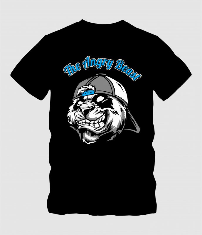 Angry Panda t shirt designs for merch teespring and printful