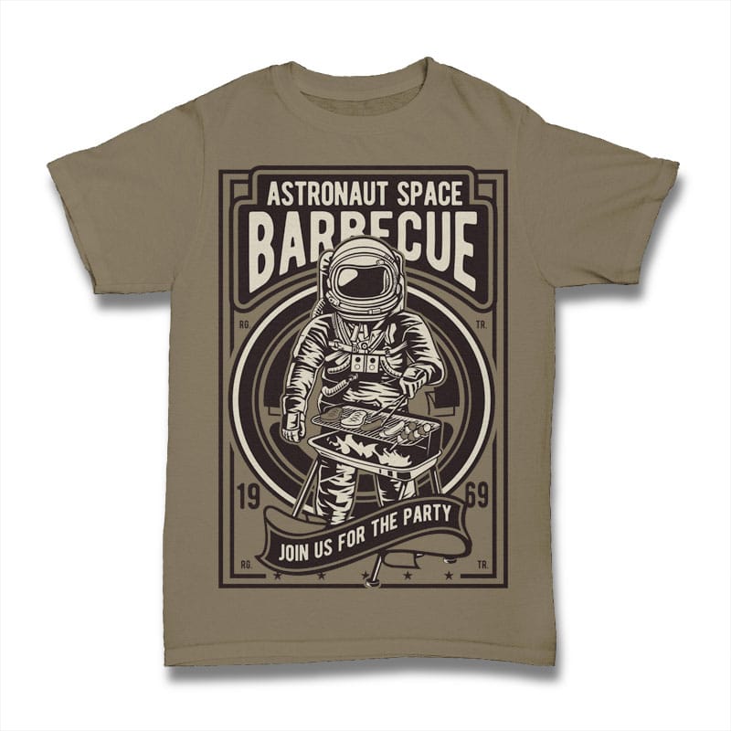 Astronaut Space Barbeque t shirt design png