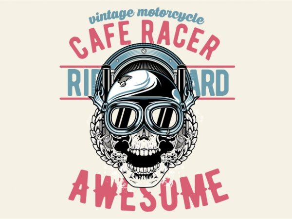Awesome cafe racer buy t shirt design for commercial use