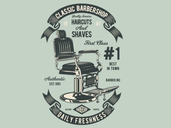 Barberchair vector t shirt design artwork