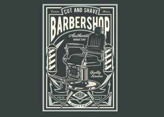 Barbershop vector t shirt design for download