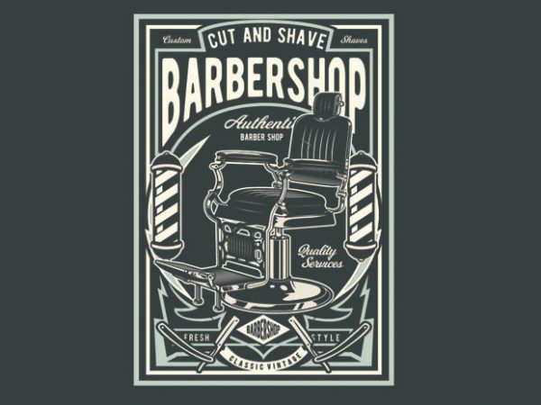 Barbershop vector t shirt design for download