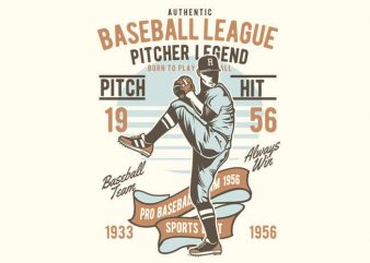 Baseball League vector t-shirt design template