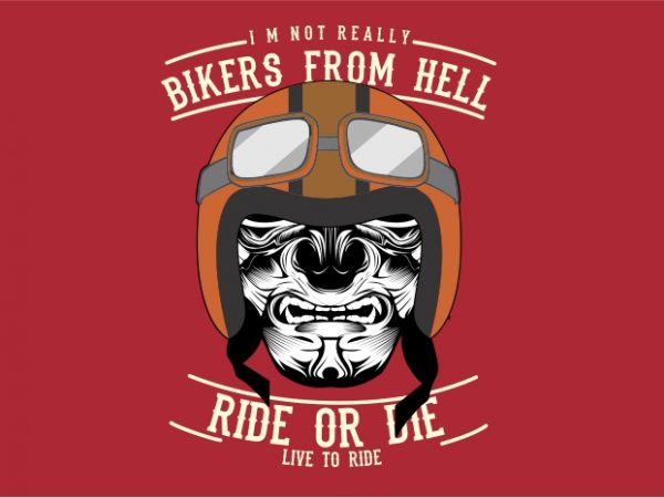 Biker from hell vector t-shirt design for commercial use