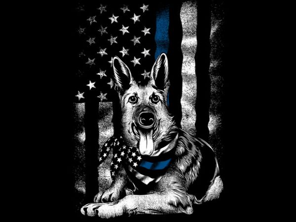 Blue line dog print ready shirt design