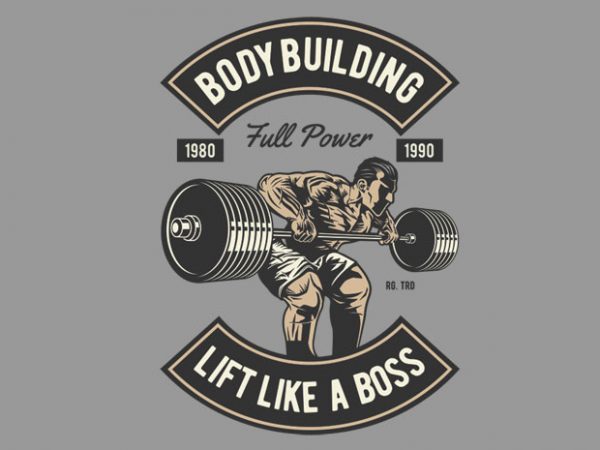 Body building graphic t-shirt design