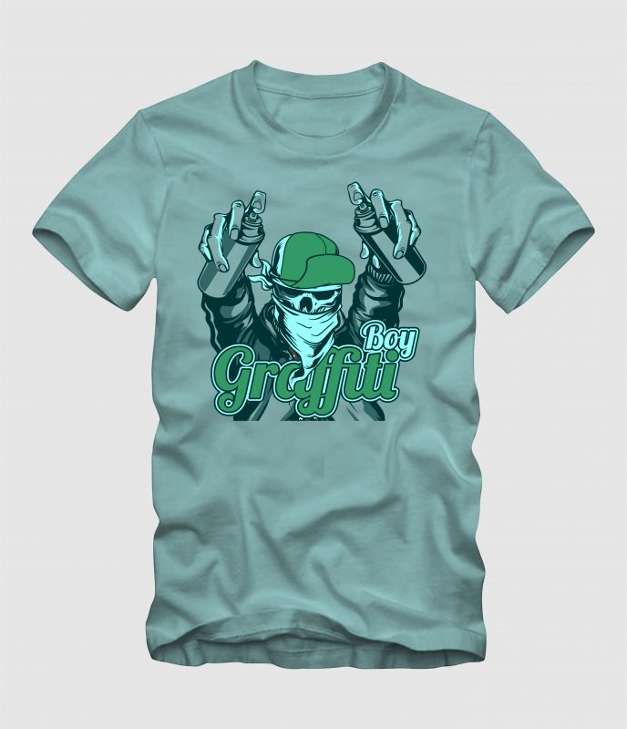 Boy Graffiti t shirt designs for printful